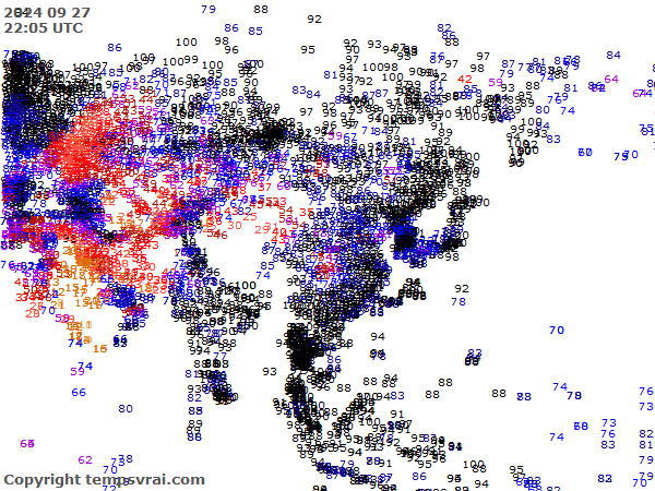 Aktuelle Messwerte für Asien