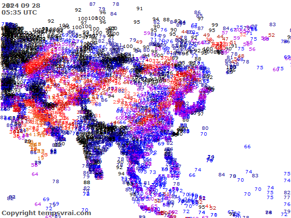 Aktuelle Messwerte für Asien