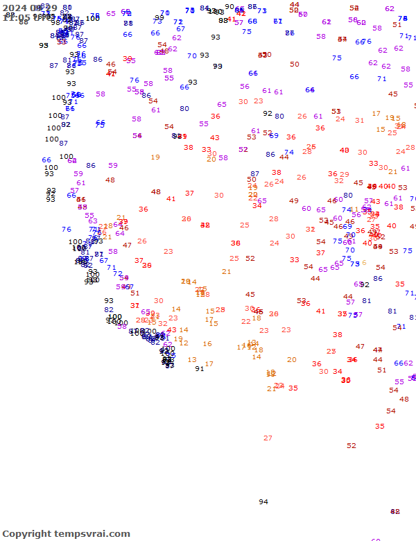 Aktuelle Messwerte für USA-West