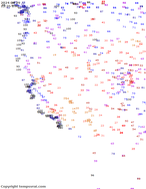 Aktuelle Messwerte für USA-West