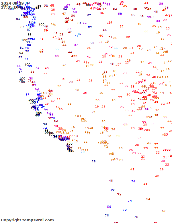 Aktuelle Messwerte für USA-West