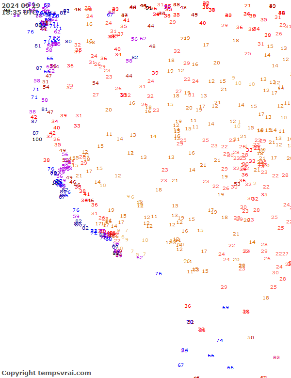 Aktuelle Messwerte für USA-West