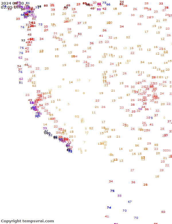 Aktuelle Messwerte für USA-West