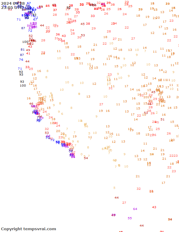 Aktuelle Messwerte für USA-West