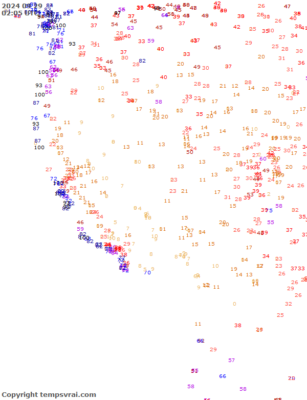 Aktuelle Messwerte für USA-West