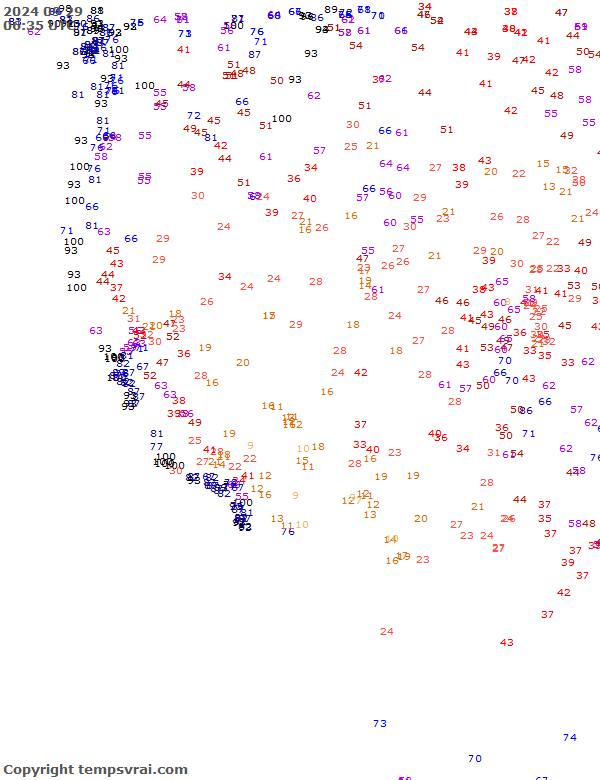 Aktuelle Messwerte für USA-West