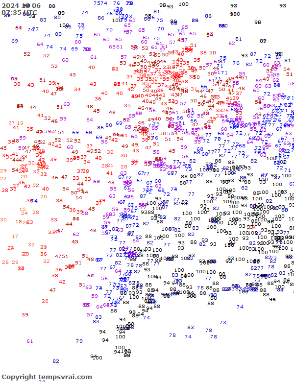 Aktuelle Messwerte für USA-Mitte