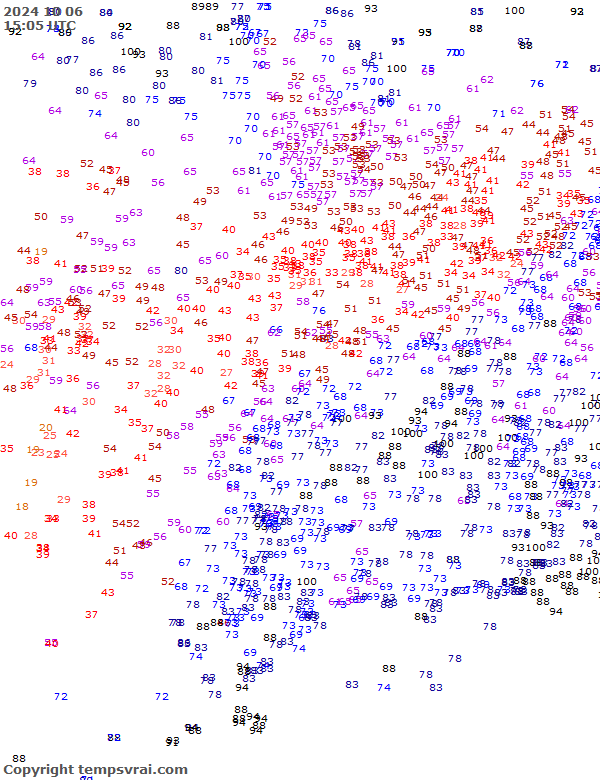 Aktuelle Messwerte für USA-Mitte