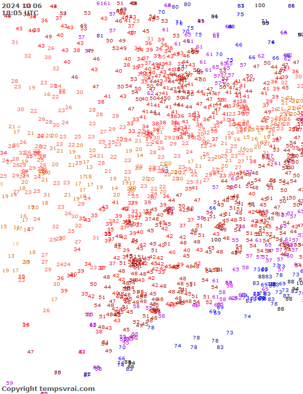 Aktuelle Messwerte für USA-Mitte