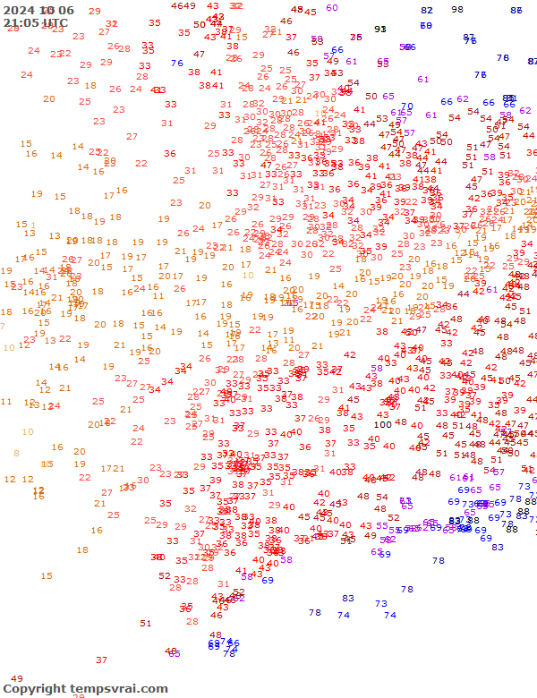 Aktuelle Messwerte für USA-Mitte