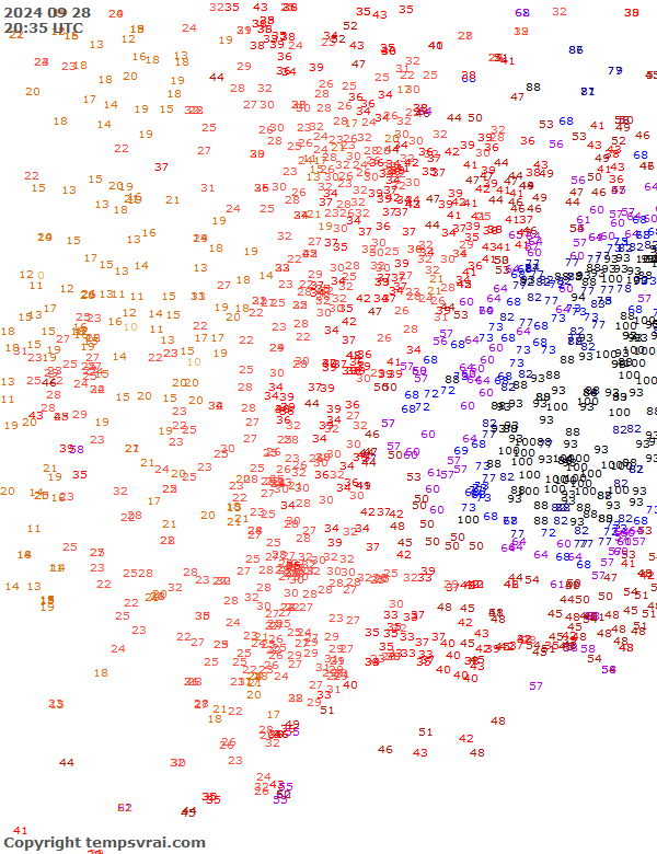 Aktuelle Messwerte für USA-Mitte