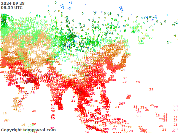 Aktuelle Messwerte für Asien