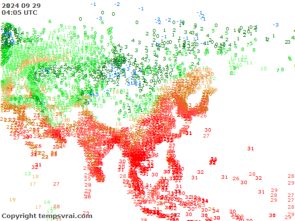 Aktuelle Messwerte für Asien