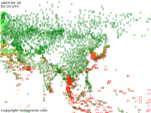 Aktuelle Messwerte für Asien