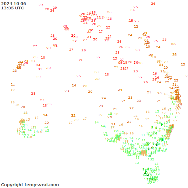 Aktuelle Messwerte für Australien