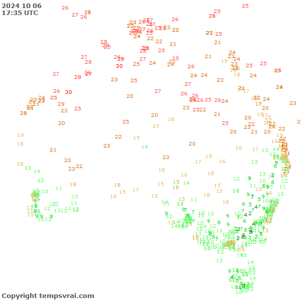 Aktuelle Messwerte für Australien