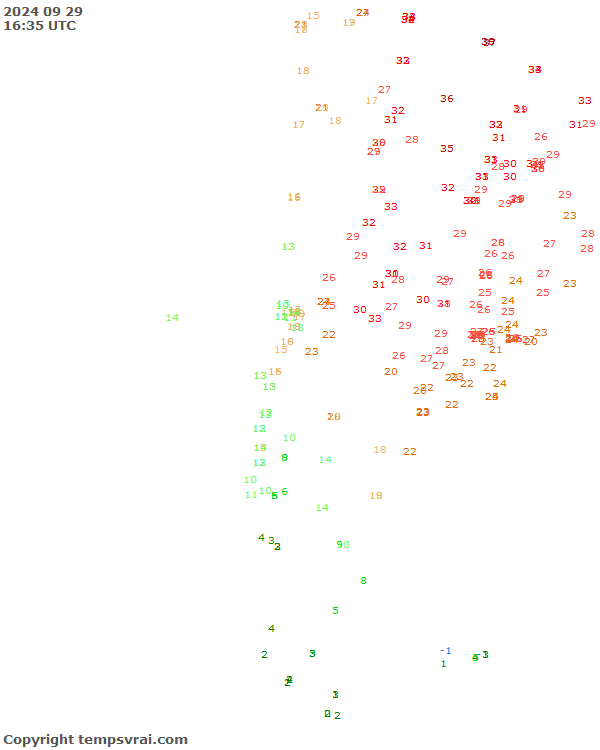 Aktuelle Messwerte für Chile