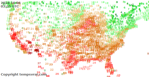 Aktuelle Messwerte für USA