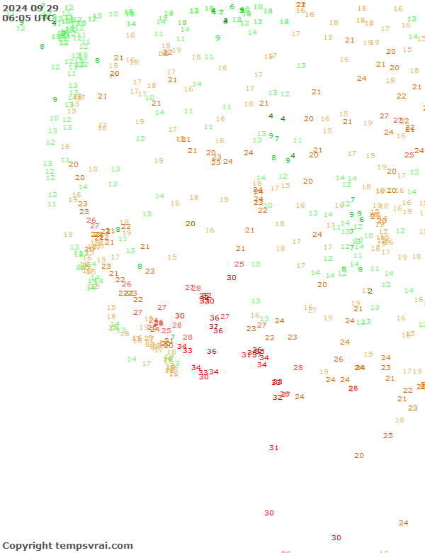 Aktuelle Messwerte für USA-West