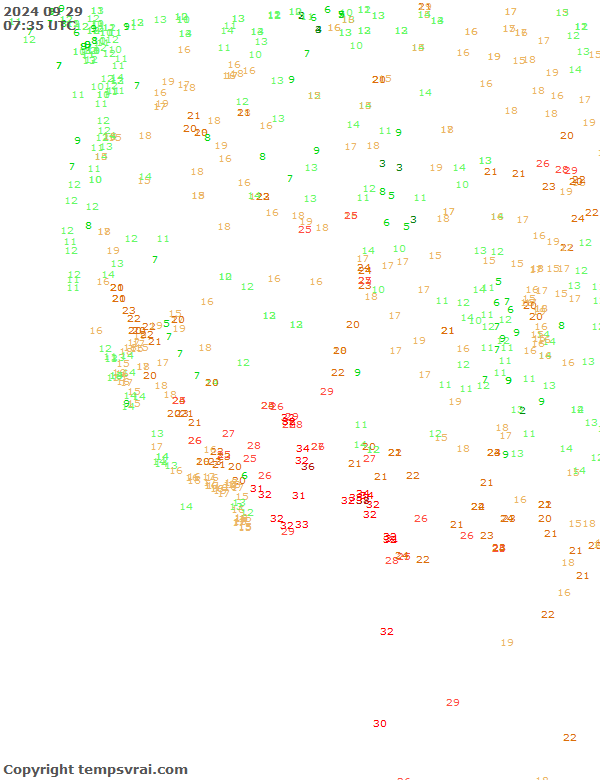 Aktuelle Messwerte für USA-West