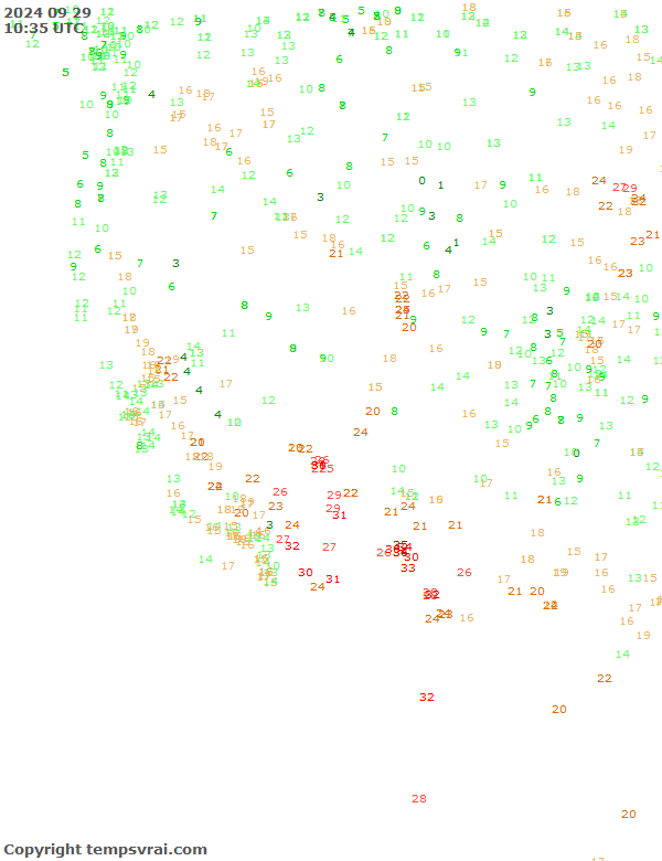 Aktuelle Messwerte für USA-West