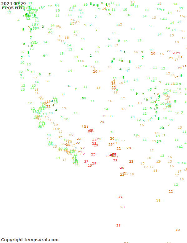 Aktuelle Messwerte für USA-West