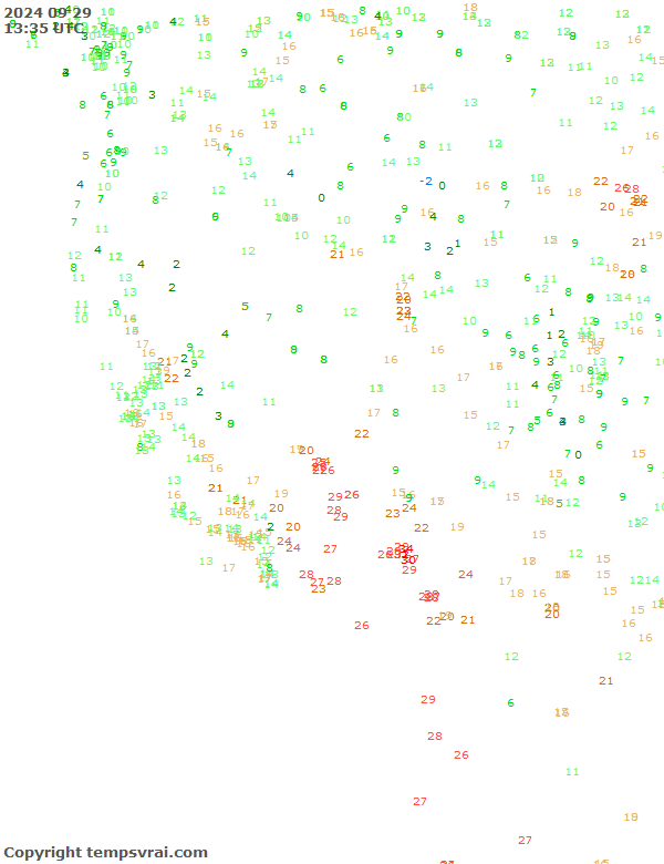 Aktuelle Messwerte für USA-West