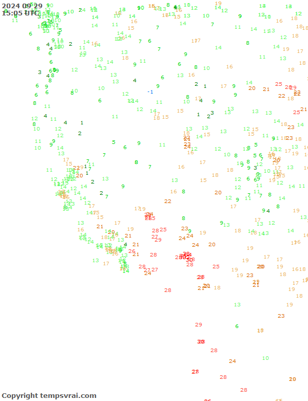 Aktuelle Messwerte für USA-West