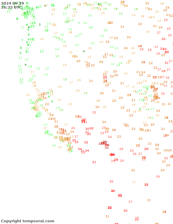 Aktuelle Messwerte für USA-West