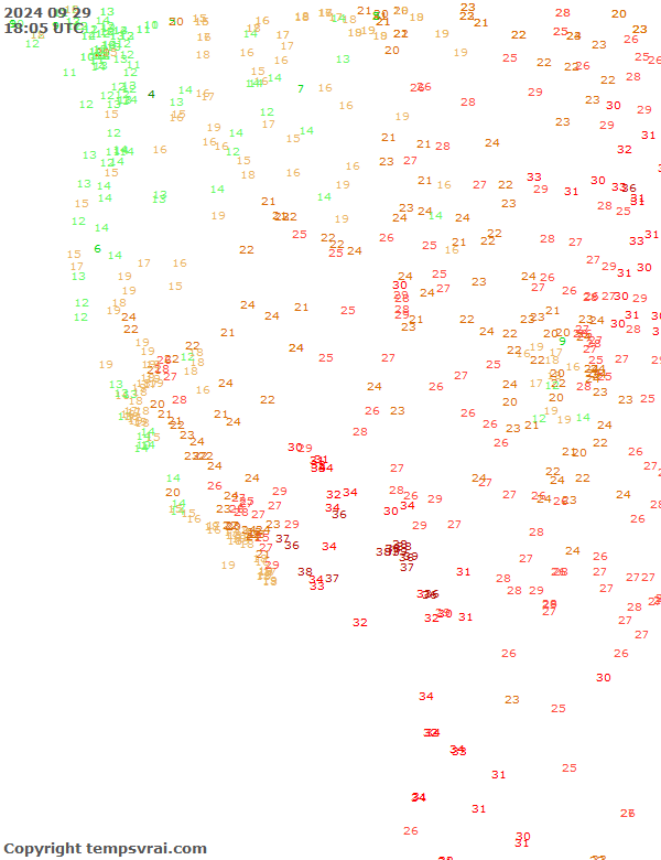 Aktuelle Messwerte für USA-West