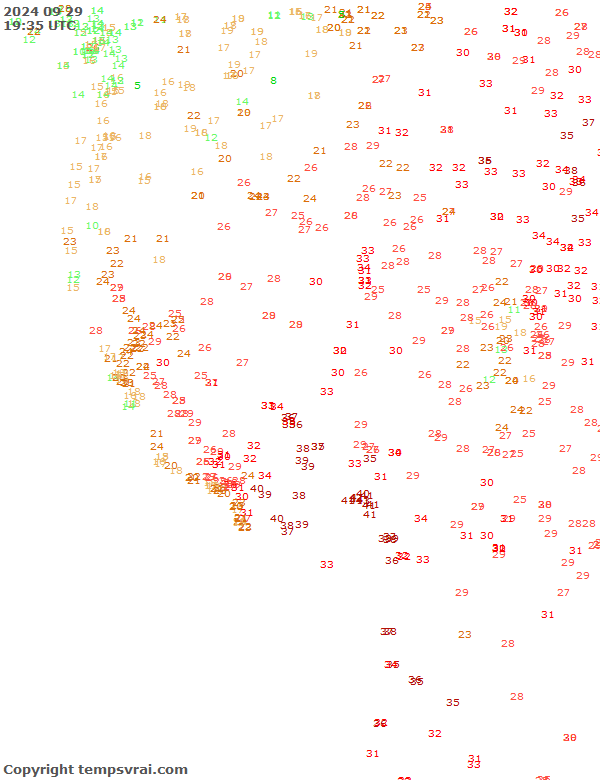 Aktuelle Messwerte für USA-West