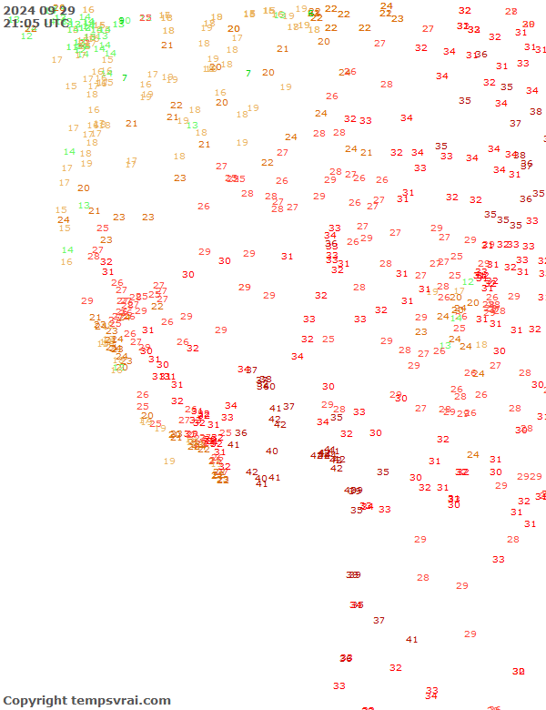 Aktuelle Messwerte für USA-West