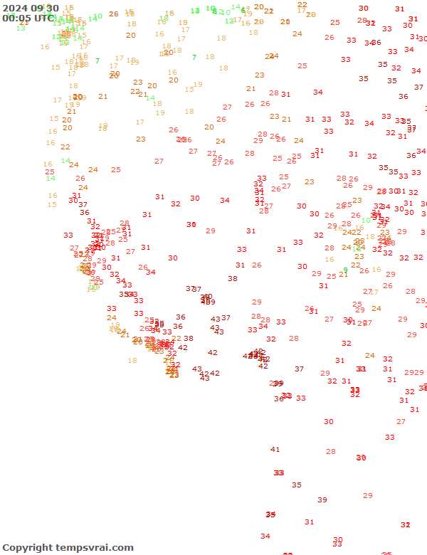 Aktuelle Messwerte für USA-West