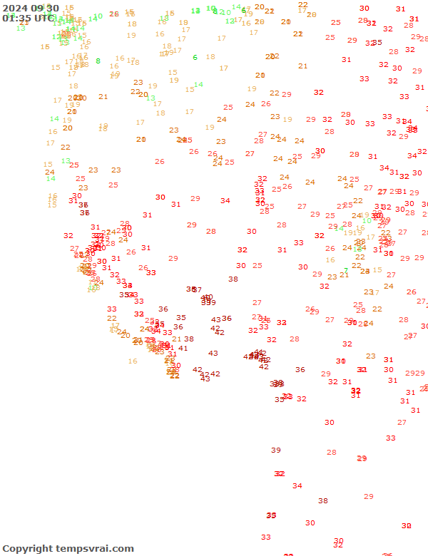 Aktuelle Messwerte für USA-West