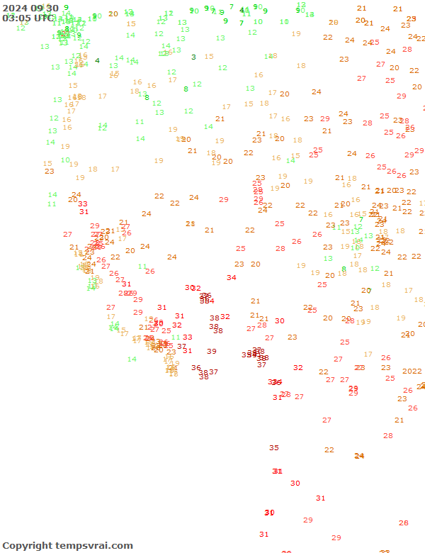 Aktuelle Messwerte für USA-West