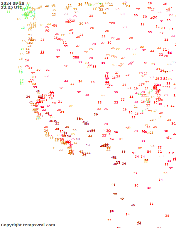 Aktuelle Messwerte für USA-West