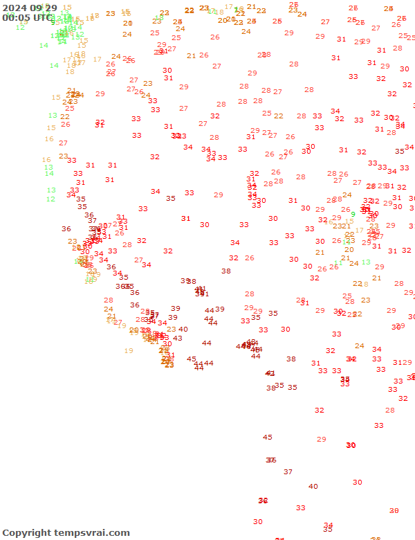 Aktuelle Messwerte für USA-West