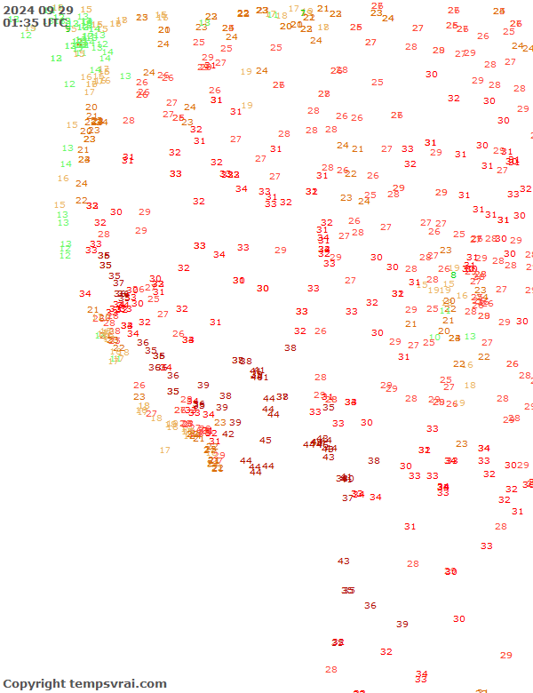 Aktuelle Messwerte für USA-West