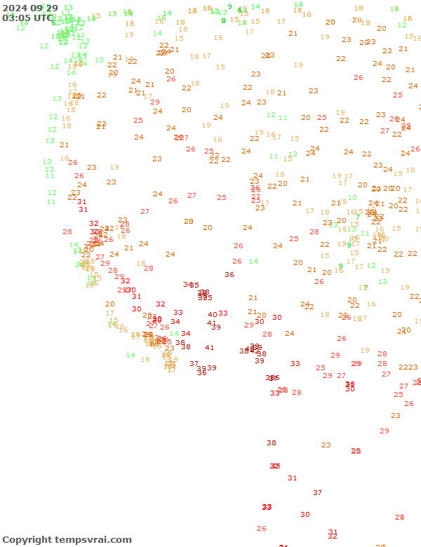 Aktuelle Messwerte für USA-West