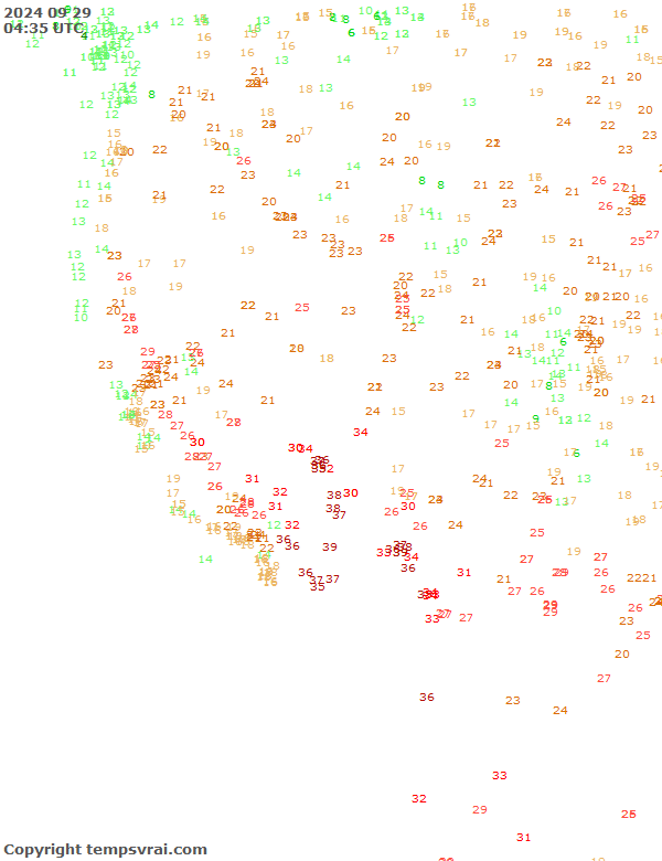 Aktuelle Messwerte für USA-West