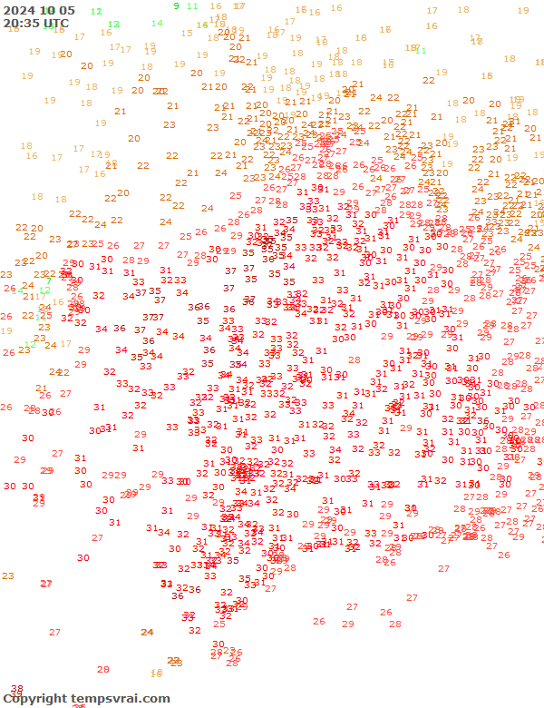 Aktuelle Messwerte für USA-Mitte