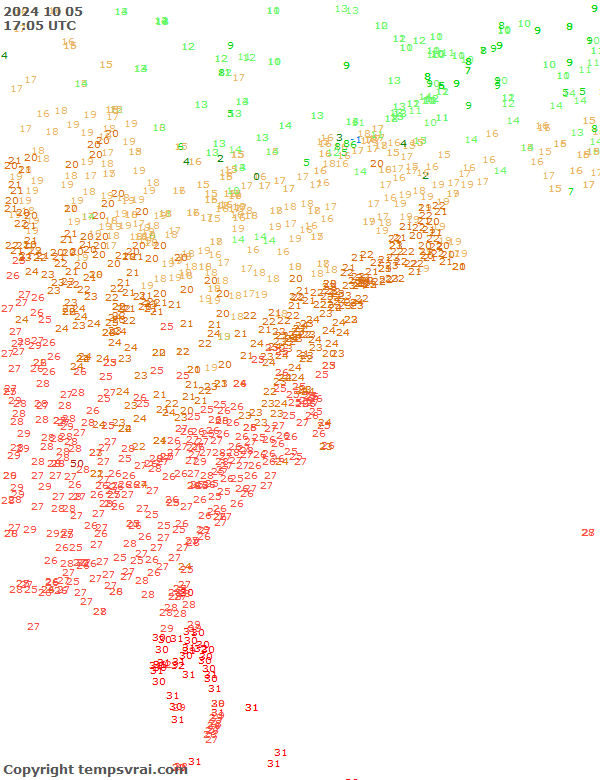 Aktuelle Messwerte für USA-Ost